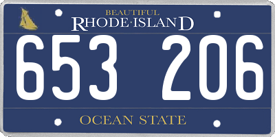 RI license plate 653206