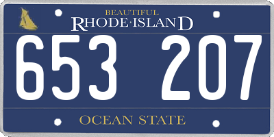 RI license plate 653207