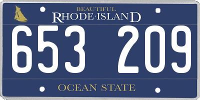 RI license plate 653209