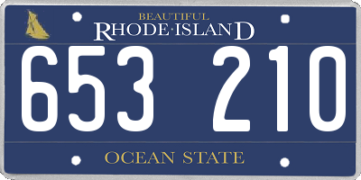 RI license plate 653210