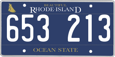 RI license plate 653213