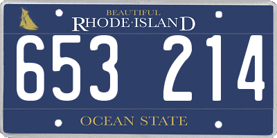 RI license plate 653214