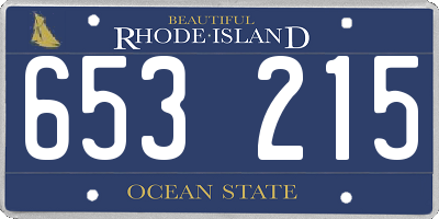RI license plate 653215