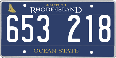 RI license plate 653218