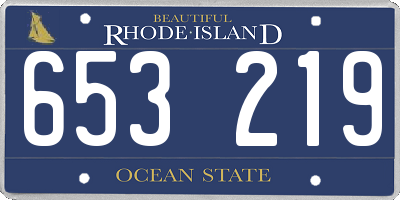 RI license plate 653219