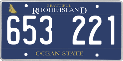 RI license plate 653221