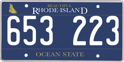 RI license plate 653223