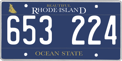 RI license plate 653224