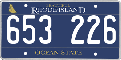 RI license plate 653226
