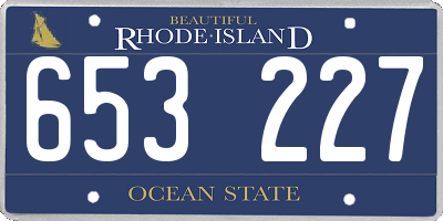 RI license plate 653227