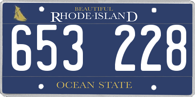 RI license plate 653228