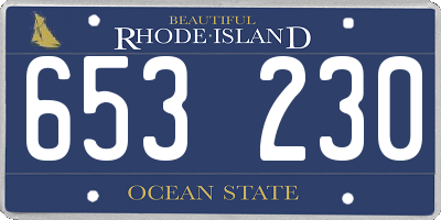 RI license plate 653230