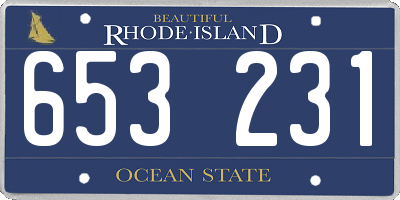 RI license plate 653231