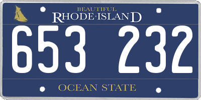 RI license plate 653232