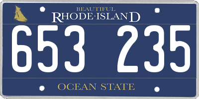 RI license plate 653235