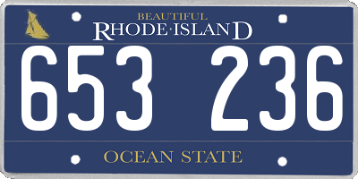 RI license plate 653236