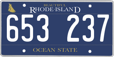RI license plate 653237