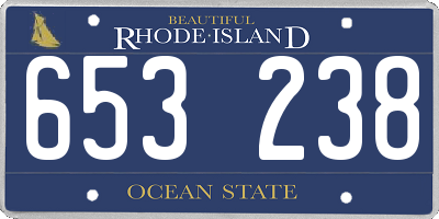 RI license plate 653238