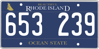 RI license plate 653239