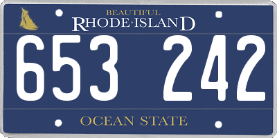 RI license plate 653242
