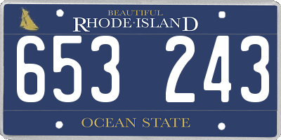 RI license plate 653243