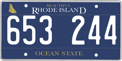 RI license plate 653244