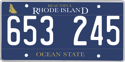 RI license plate 653245