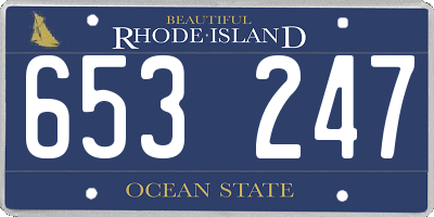 RI license plate 653247