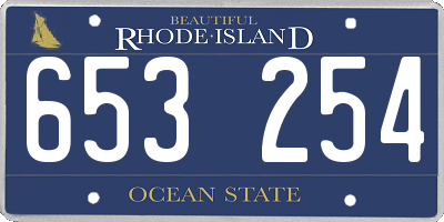 RI license plate 653254