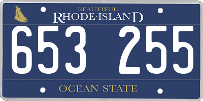 RI license plate 653255
