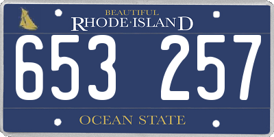 RI license plate 653257