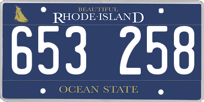 RI license plate 653258
