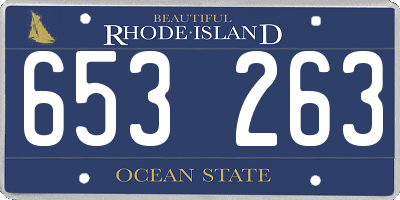 RI license plate 653263
