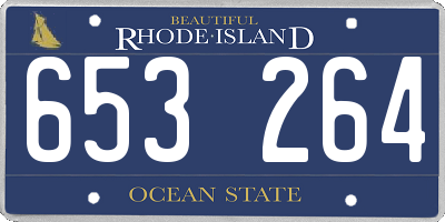 RI license plate 653264