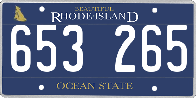 RI license plate 653265