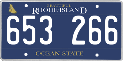 RI license plate 653266