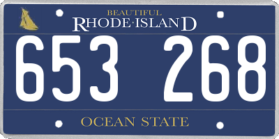 RI license plate 653268