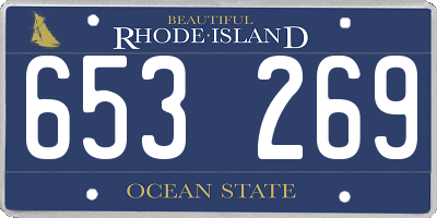 RI license plate 653269