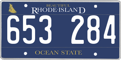 RI license plate 653284
