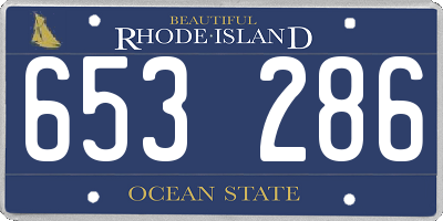 RI license plate 653286