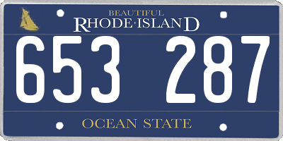 RI license plate 653287