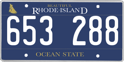 RI license plate 653288