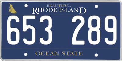 RI license plate 653289