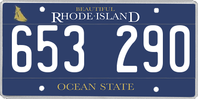 RI license plate 653290