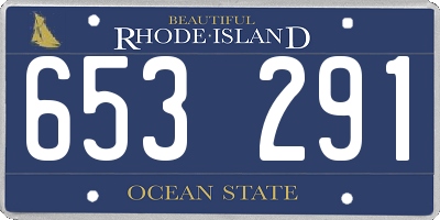 RI license plate 653291