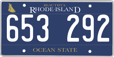 RI license plate 653292