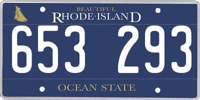 RI license plate 653293