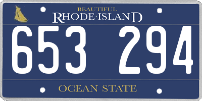 RI license plate 653294