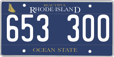 RI license plate 653300