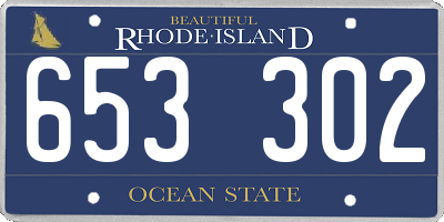 RI license plate 653302